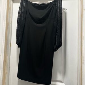 Ralph Lauren Elegant Black Dress with Sheer Sleeves